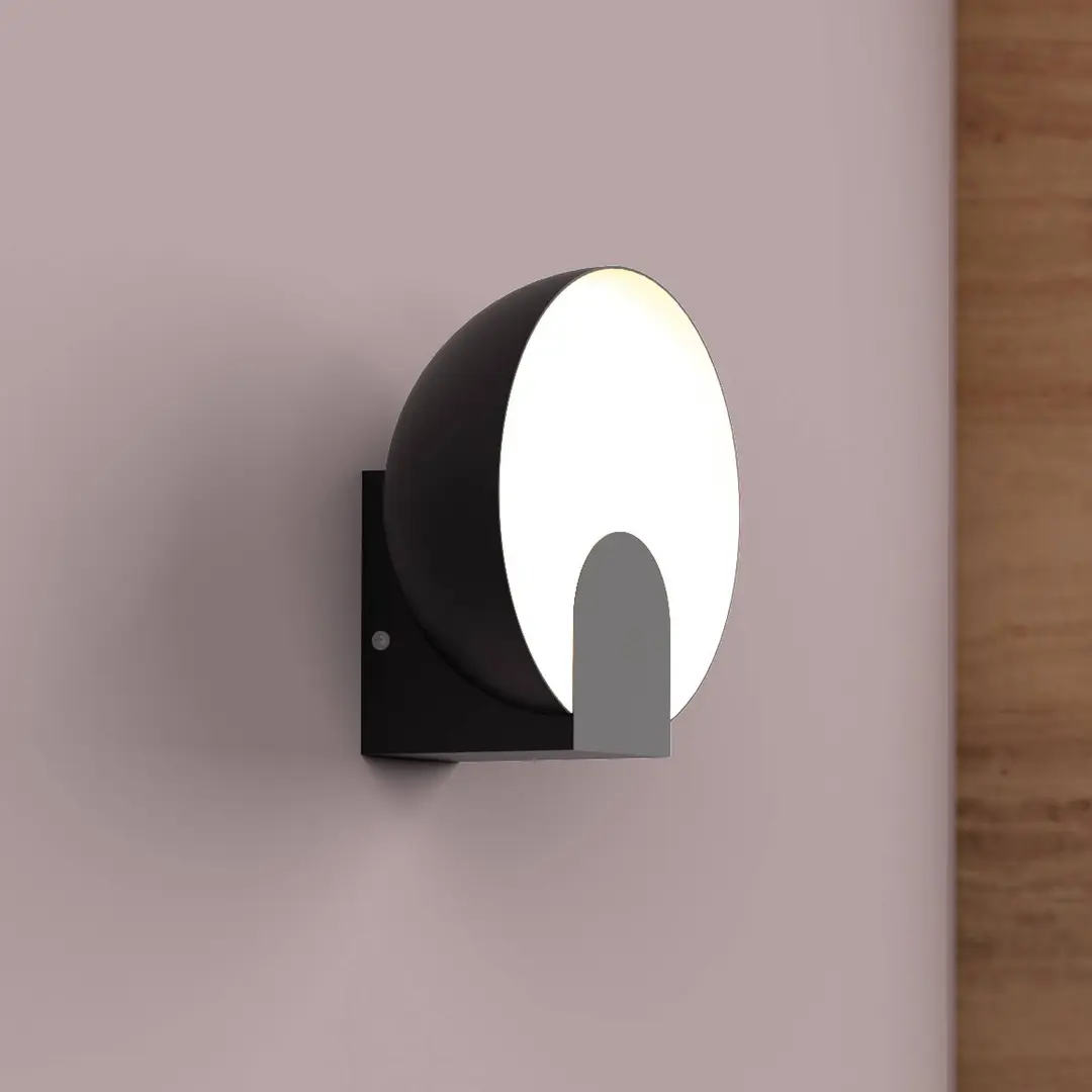 Mantra Iluminación LED-Wandleuchte Óculo, schwarz, Metall, indirektes Licht