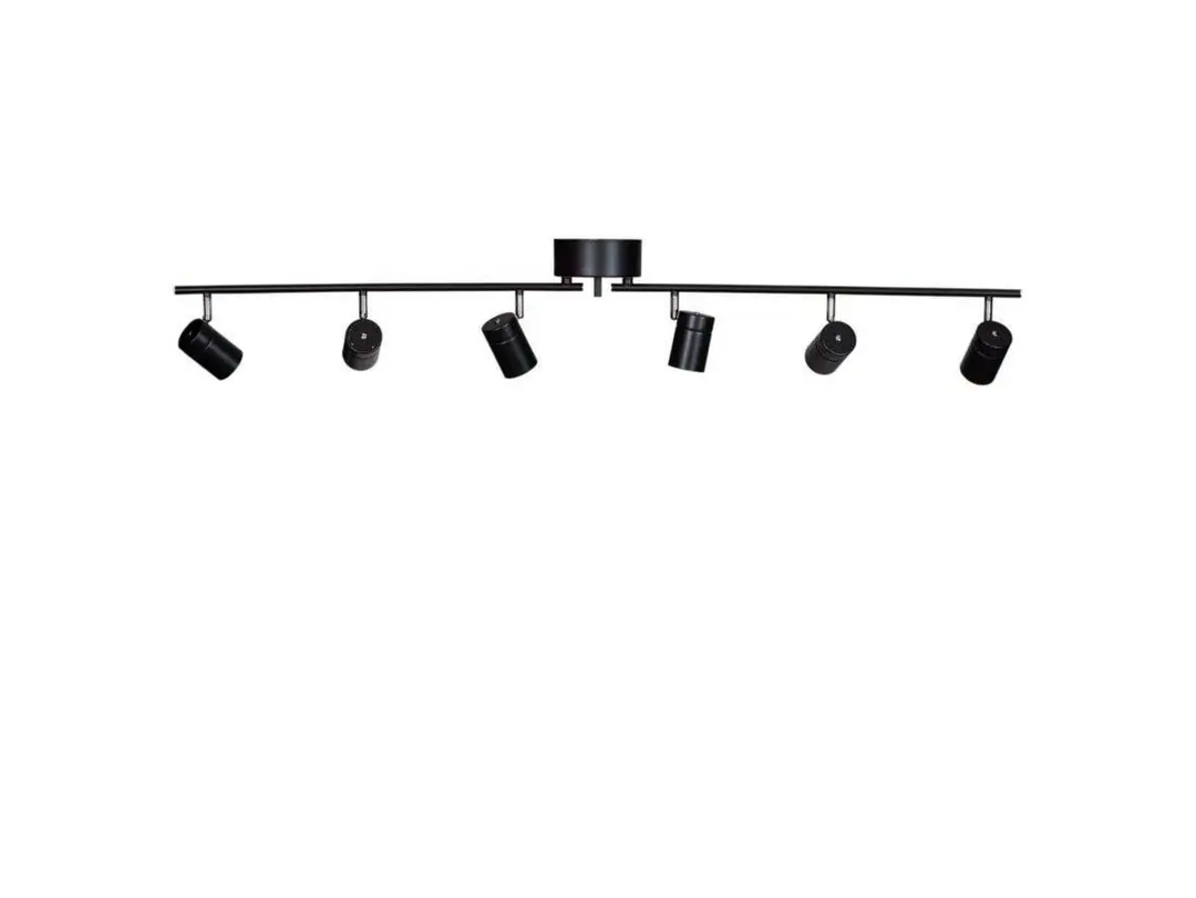 By Rydéns Deckenstrahler Correct schwarz 6-fl., Metall, GU10