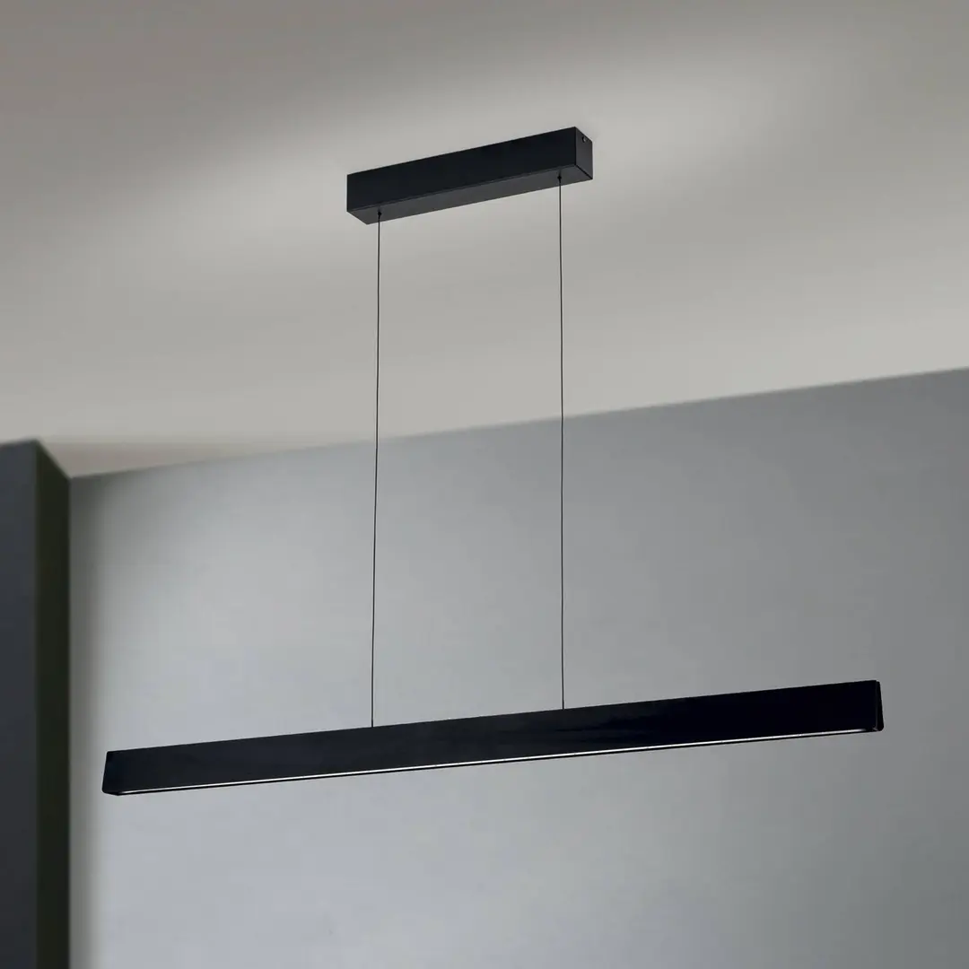 Orion LED-Hängelampe Tara, schwarz, Länge 120 cm, Alu/Stahl
