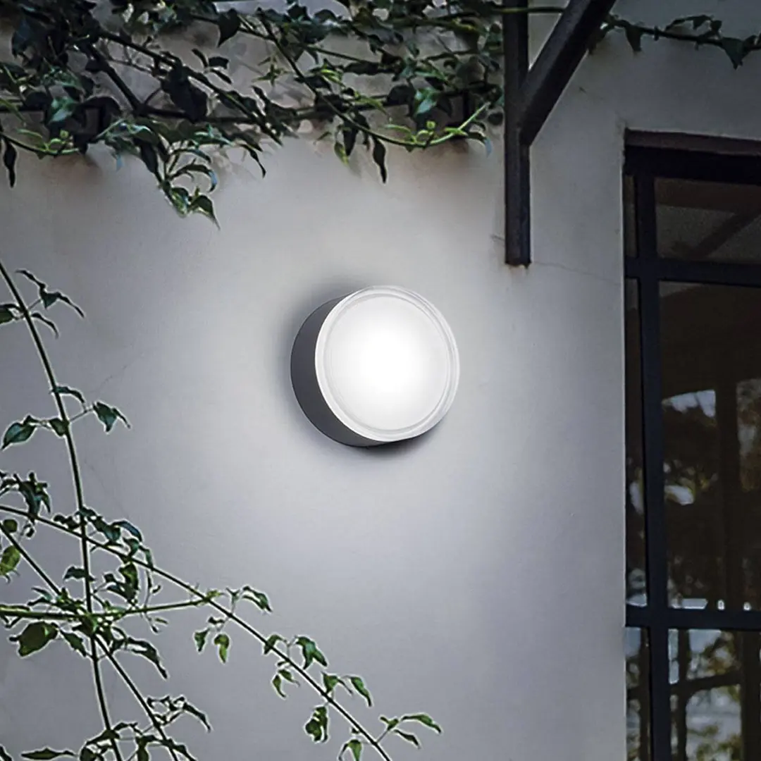 Ideal Lux Außenwandleuchte Urano anthrazit Aluminium Ø 16 cm