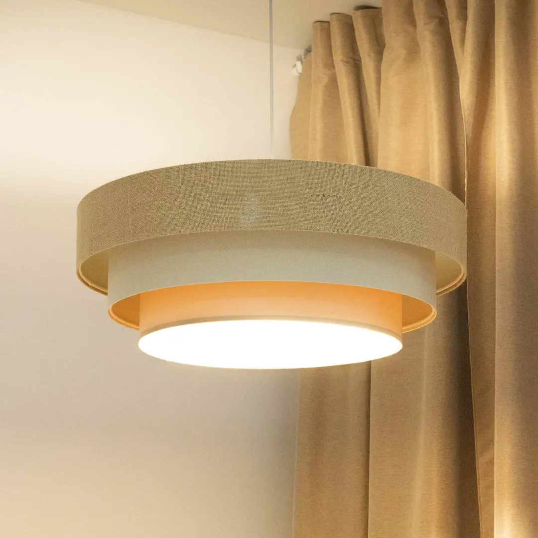 Maco Design Hängeleuchte Boho, creme/beige, Ø 60 cm, Höhe 20 cm, Jute
