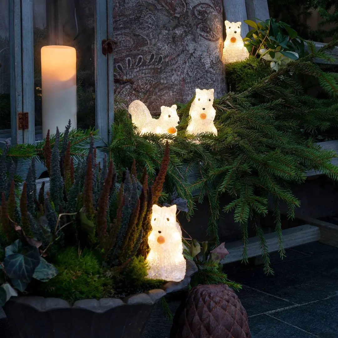 Konstsmide Christmas LED-Leuchtfiguren Eichhörnchen für außen, 5er-Set