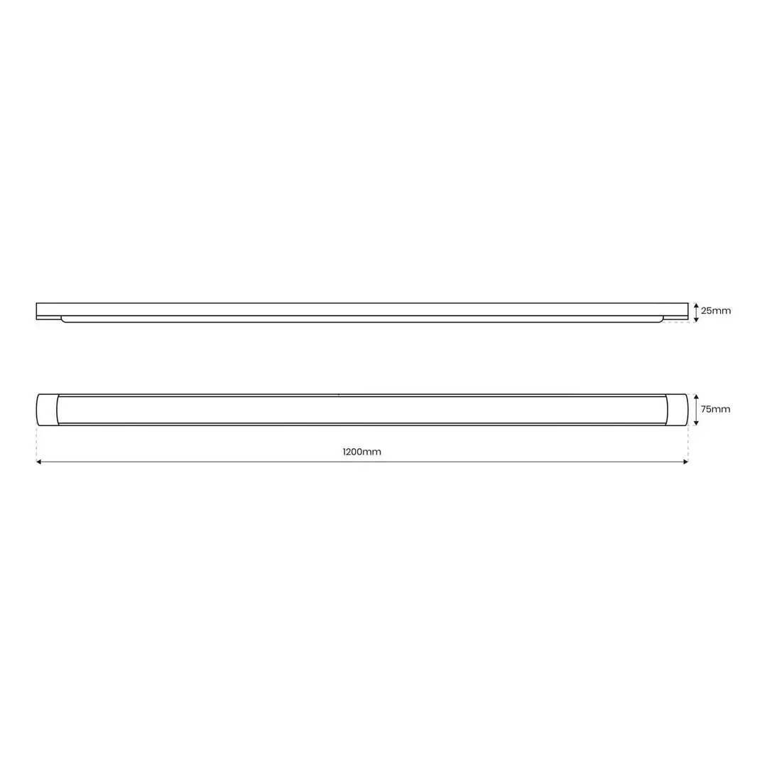 Milagro Lighting LED-Deckenleuchte Batten, Länge 120 cm, Alu, weiß, 4.000 K