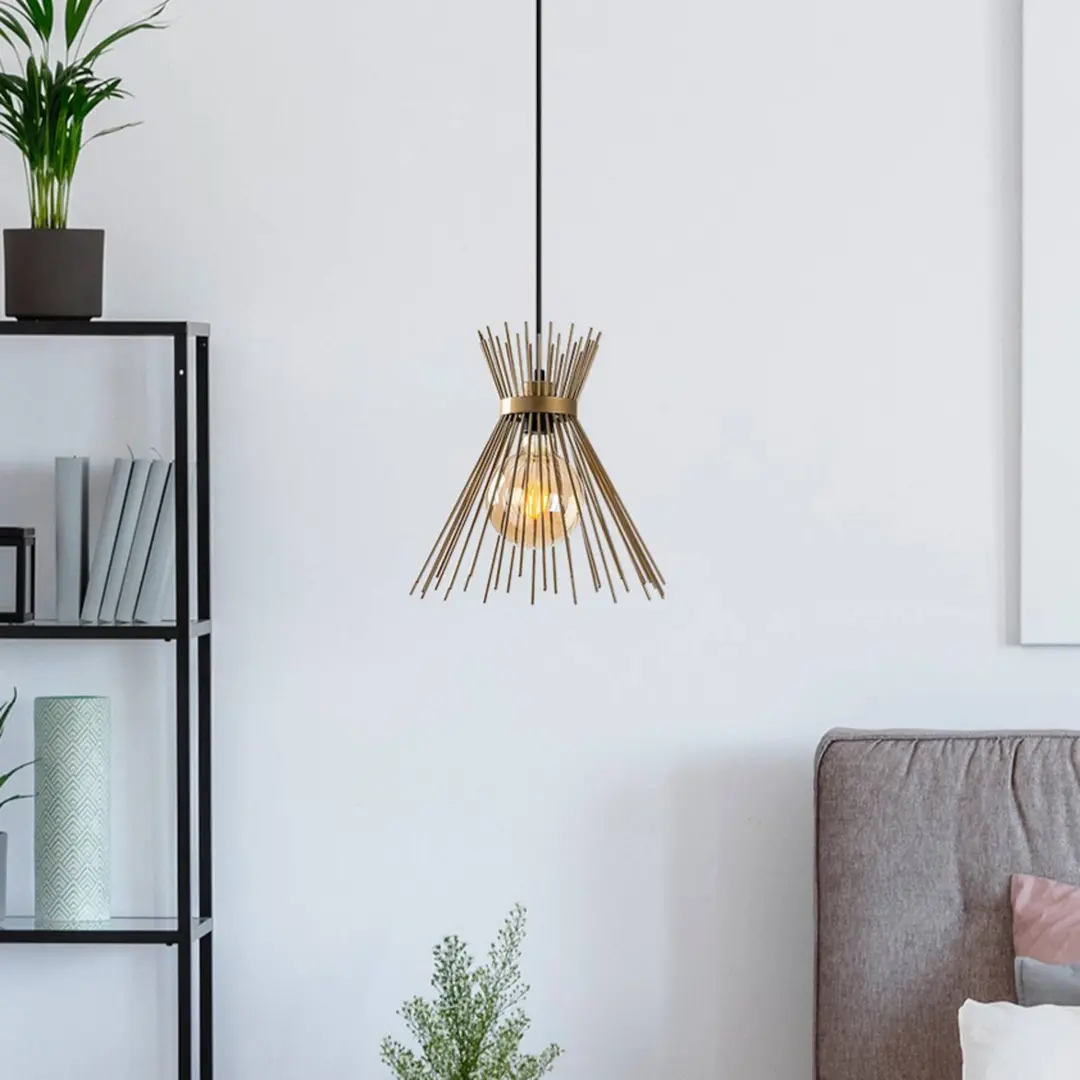 Opviq Hängeleuchte Kirpi 3082 1-flammig Ø34cm gold