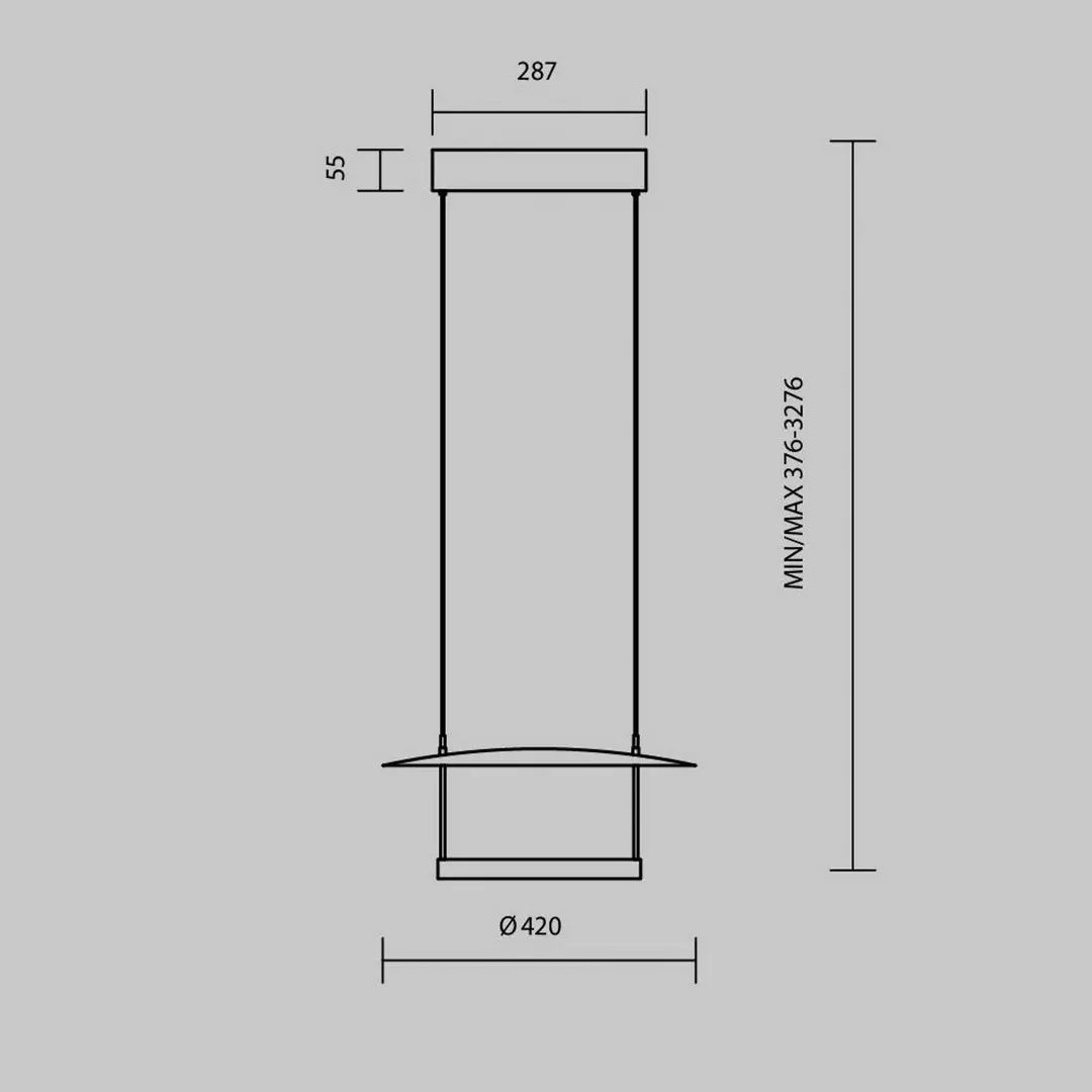 Maytoni LED-Hängelampe Ambience, Ø42cm, Metall, schwarz/weiß