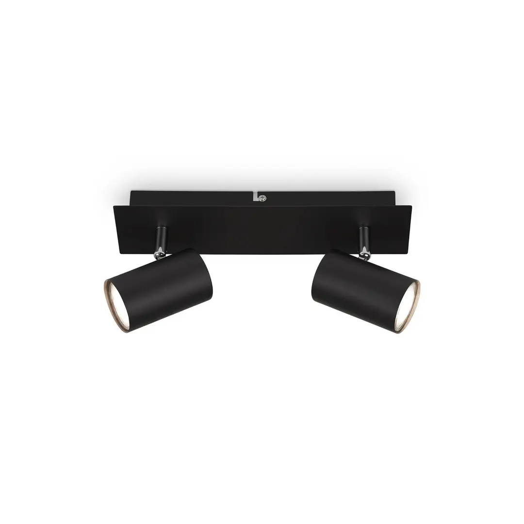 Briloner Deckenlampe Isil A, schwarz, 2-flammig, Metall, drehbar