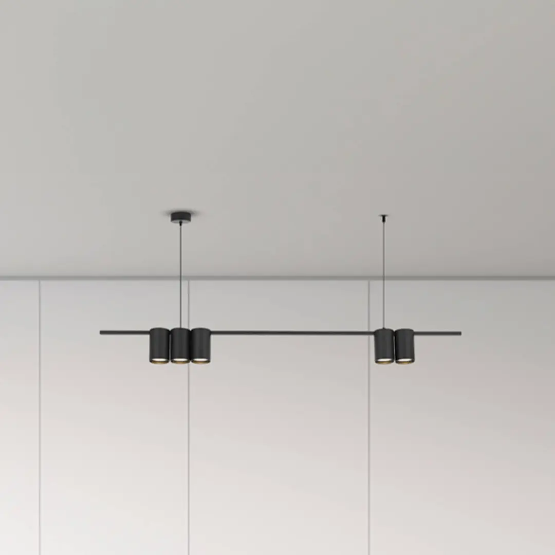 Eko-Light Hängeleuchte Genesis, Alu, schwarz, 5 x GU10, Länge 100 cm
