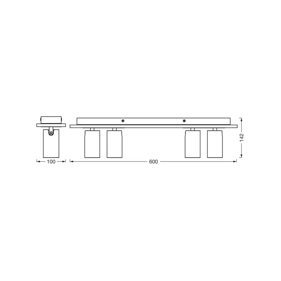 OSRAM Deckenstrahler MERCURY, weiß, 4 Spots GU10-LED 927 dim