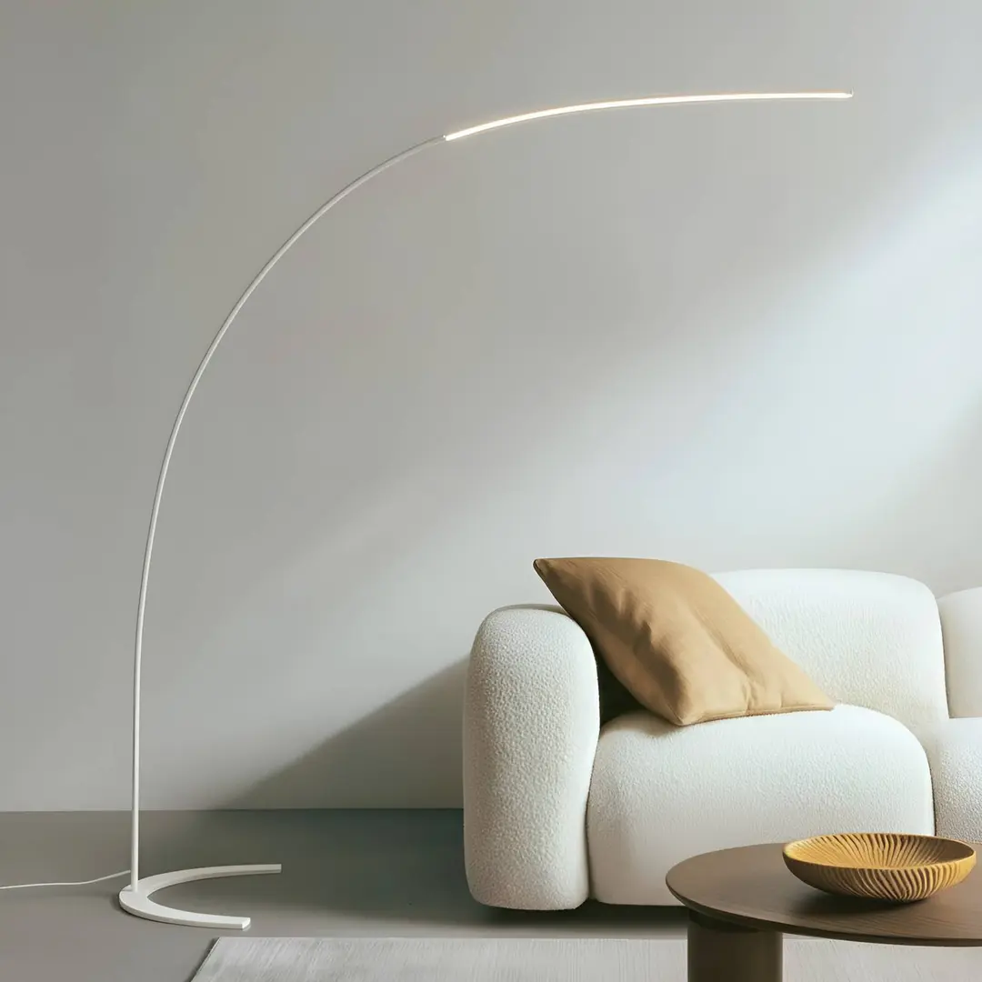 Lindby LED-Stehleuchte Danua, weiß, Metall, Höhe 200cm