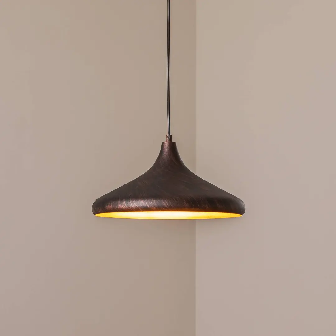 Opviq Hängeleuchte Barek, schwarz/gold, Ø 34 cm, Metall, E27