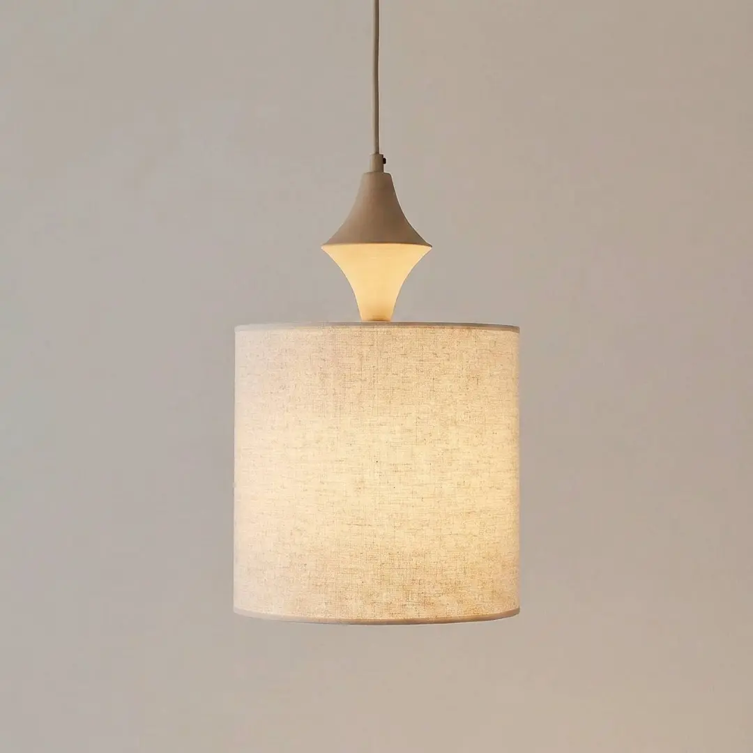 TK Lighting Hängeleuchte Amura, beige/sand, Stoff, Ø 25 cm, E27