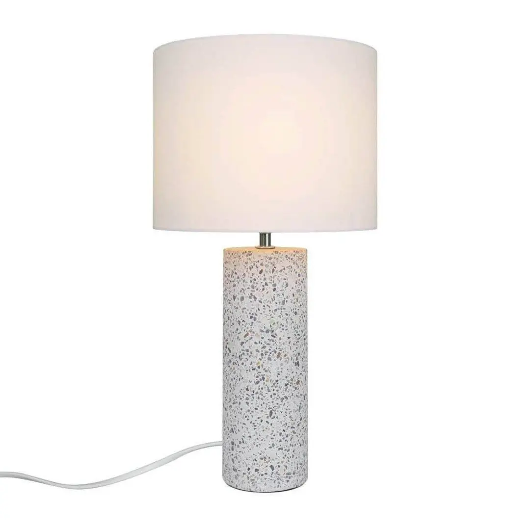 Nordlux Tischleuchte Antiga, weiß, Höhe 50 cm, Stoff/Stein