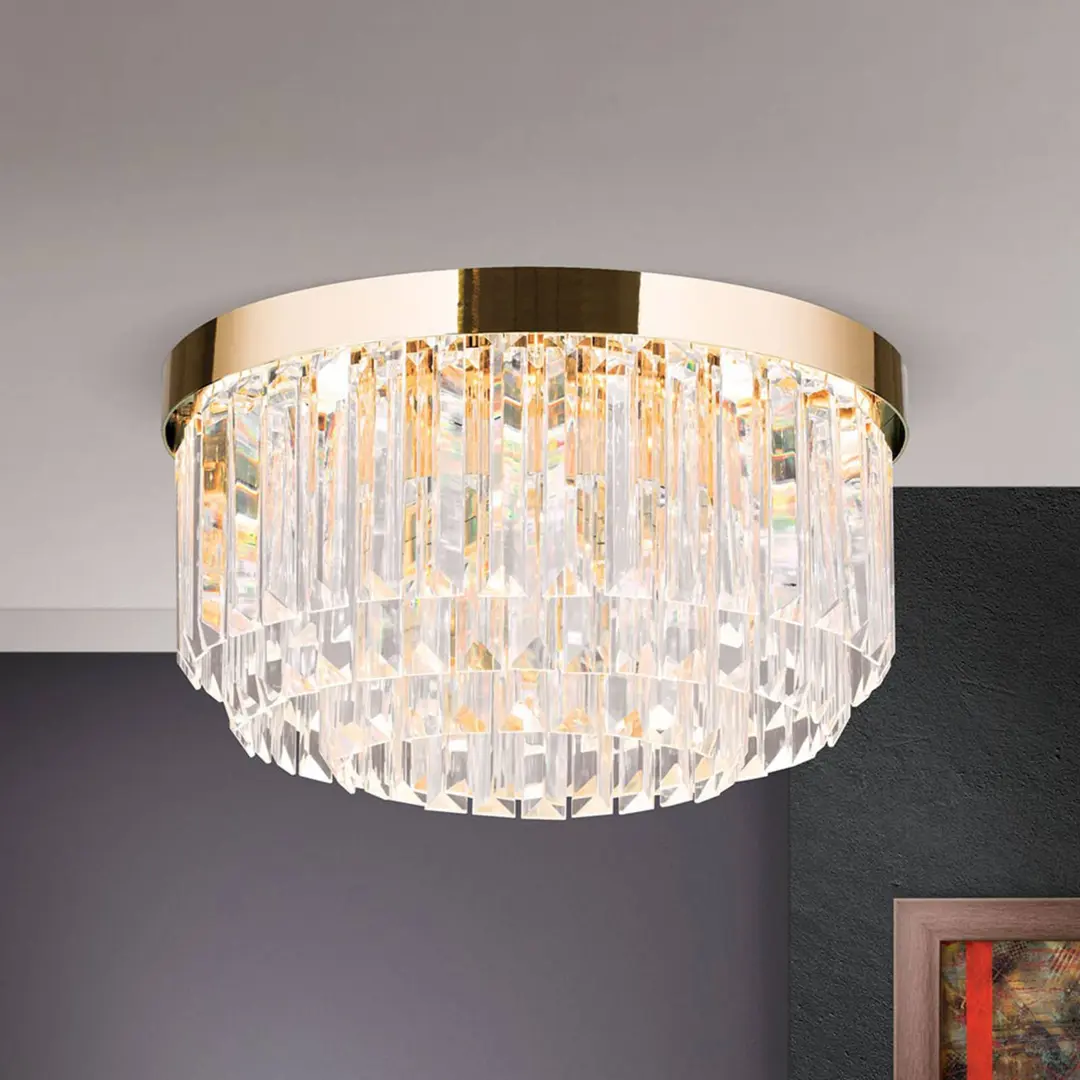 Orion LED-Deckenleuchte Prism, gold, Ø 35 cm