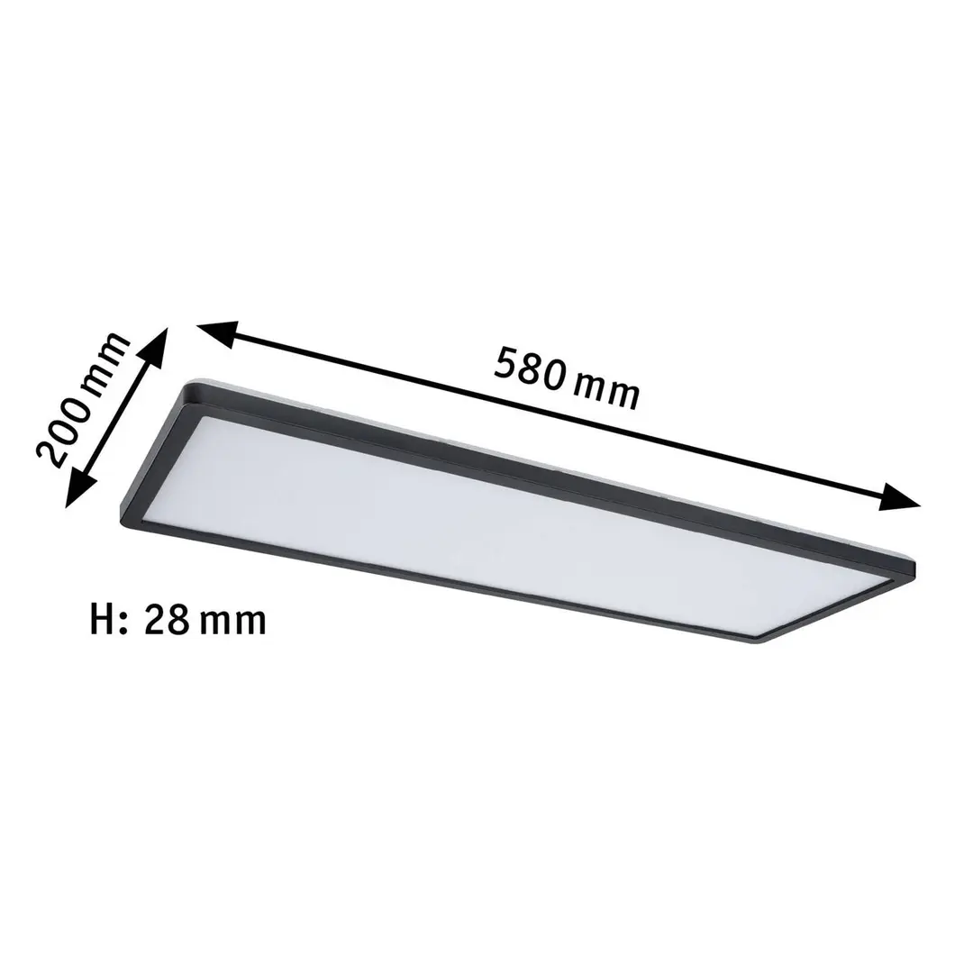 Paulmann LED-Panel Atria Shine 3-step-dim. schwarz 840 58x20