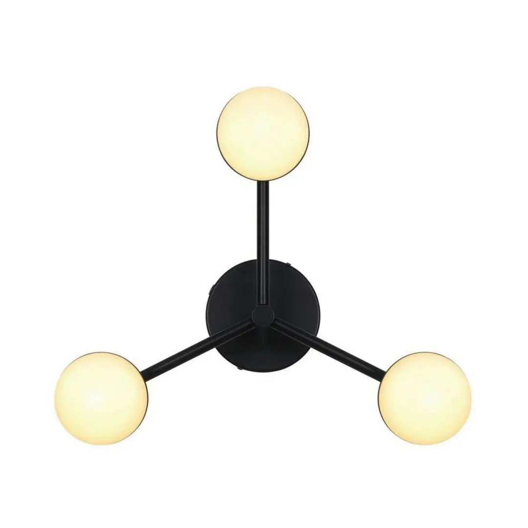 Nordlux Deckenleuchte Contina, schwarz, Ø 48 cm, Metall/Gas