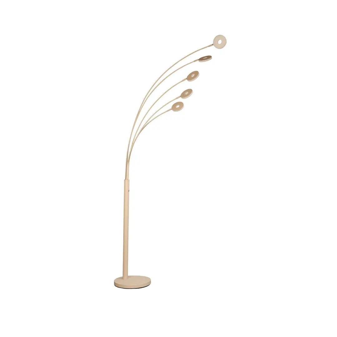 FISCHER & HONSEL LED-Stehleuchte Dent, sandfarben Höhe 225 cm, CCT, 5-flg.