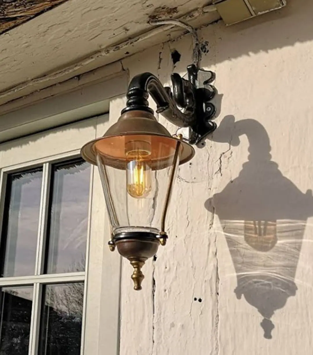 K.S. Verlichting Hoorn - Außenwandleuchte, Fassung unten, schwarz
