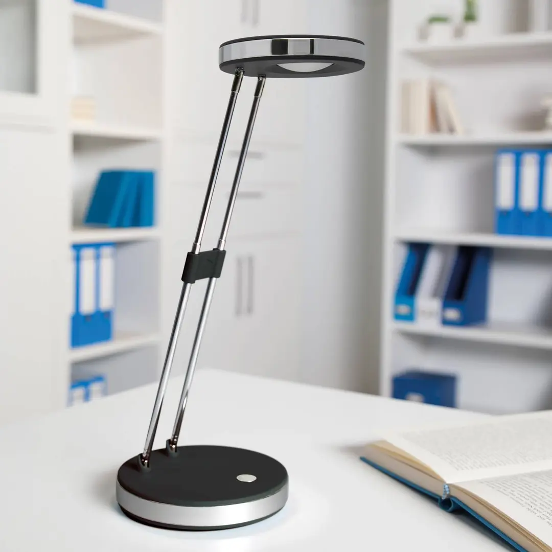 Maul LED-Tischleuchte MAULpuck, schwarz, 38 cm, Teleskoparm