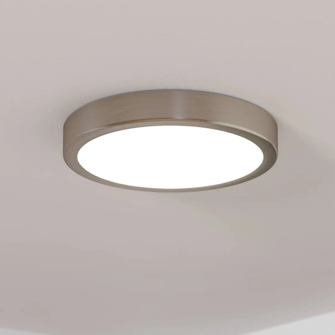 EGLO LED-Anbaupanel Fueva 5 IP20 830 nickel Ø21cm