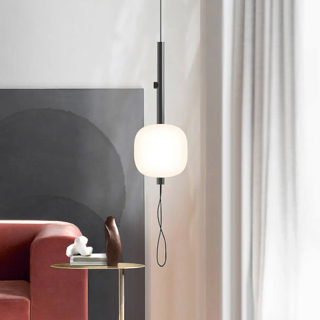 kdln LED-Pendellampe Motus, schwarz/weiß, Ø 24 cm, Glas
