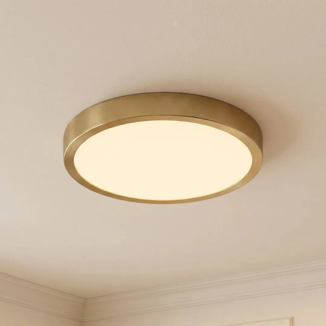 Lindby LED-Deckenleuchte Sorela, Ø 24 cm, gold, dimmbar