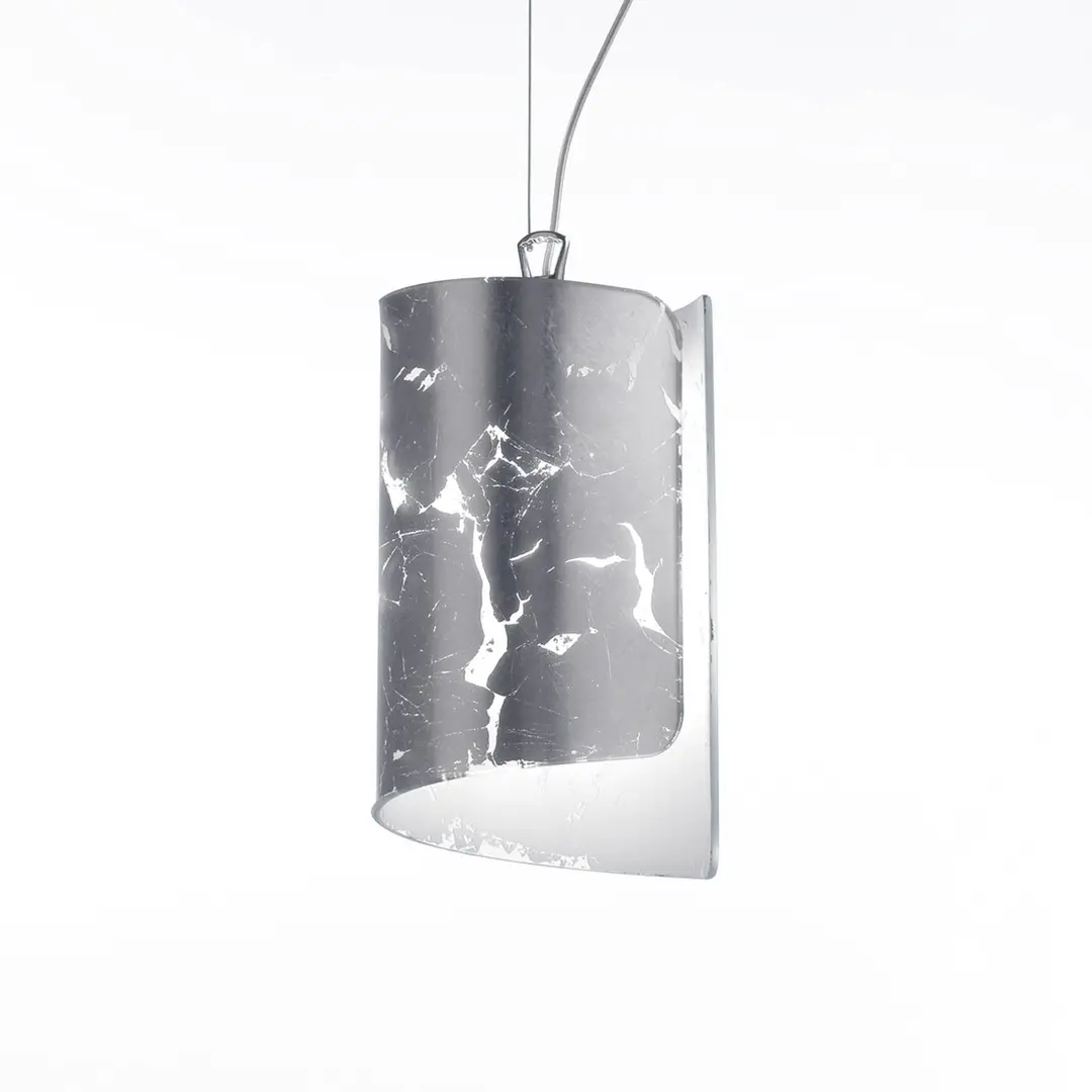 Selène Hängeleuchte Papiro mit Glasschirm Ø 15 cm, silber