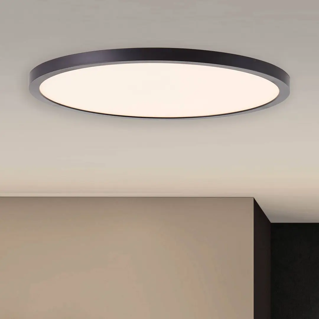 Brilliant LED-Deckenlampe Tuco, dimmbar, schwarz, Kunststoff, Ø 30 cm
