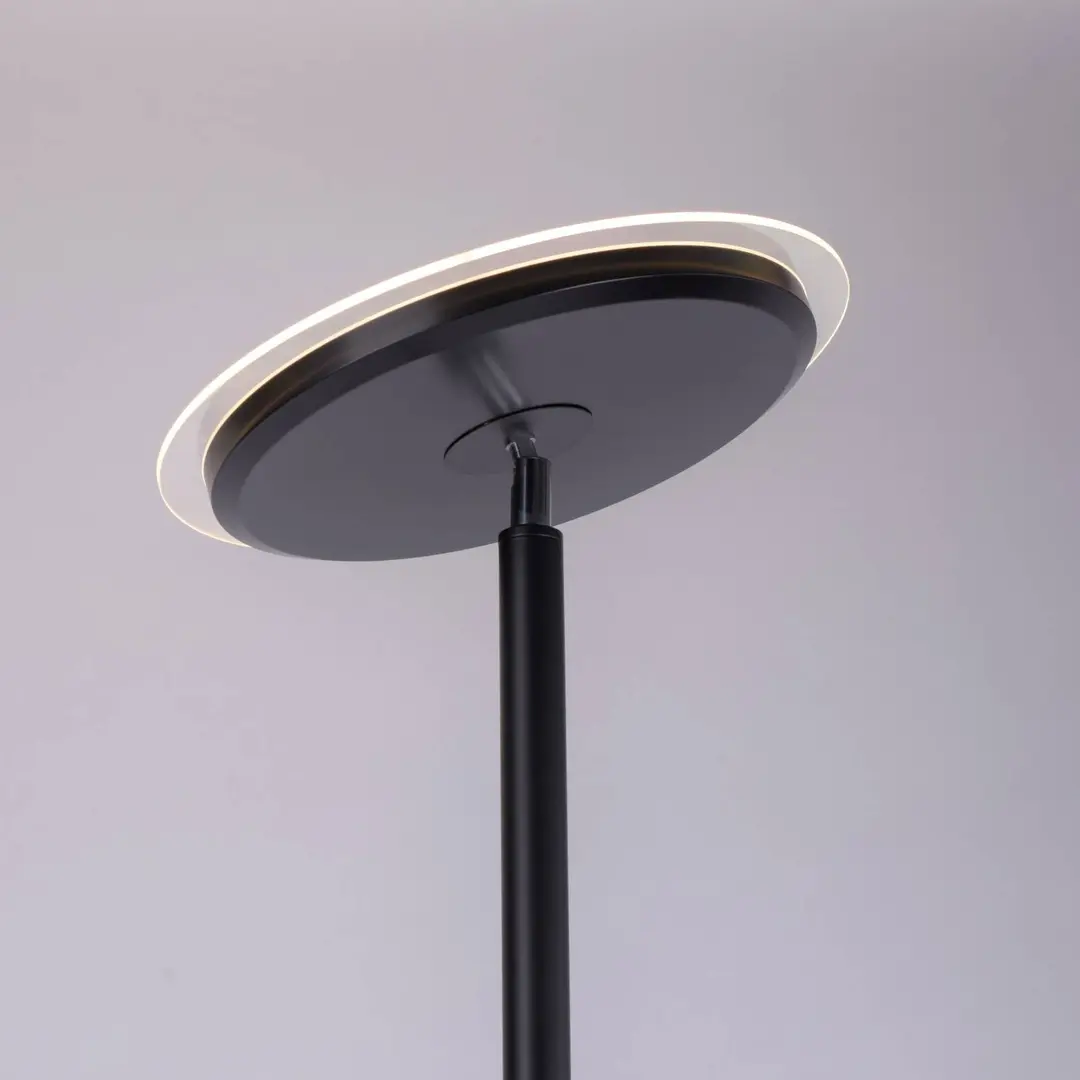 JUST LIGHT. GmbH LED-Stehleuchte Hans mit Leselampe, rund, schwarz