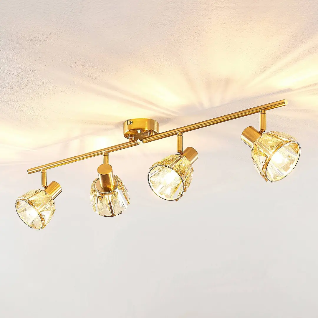 Lindby Deckenleuchte Kosta, 70 cm, 4-flg., messingfarben