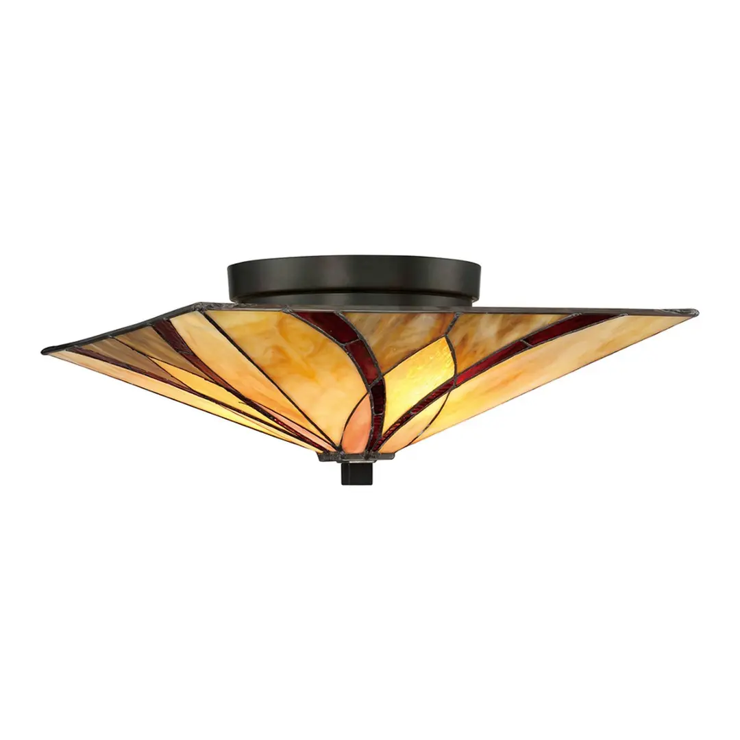 QUOIZEL Deckenleuchte Asheville Tiffany-Design Höhe 16,7cm