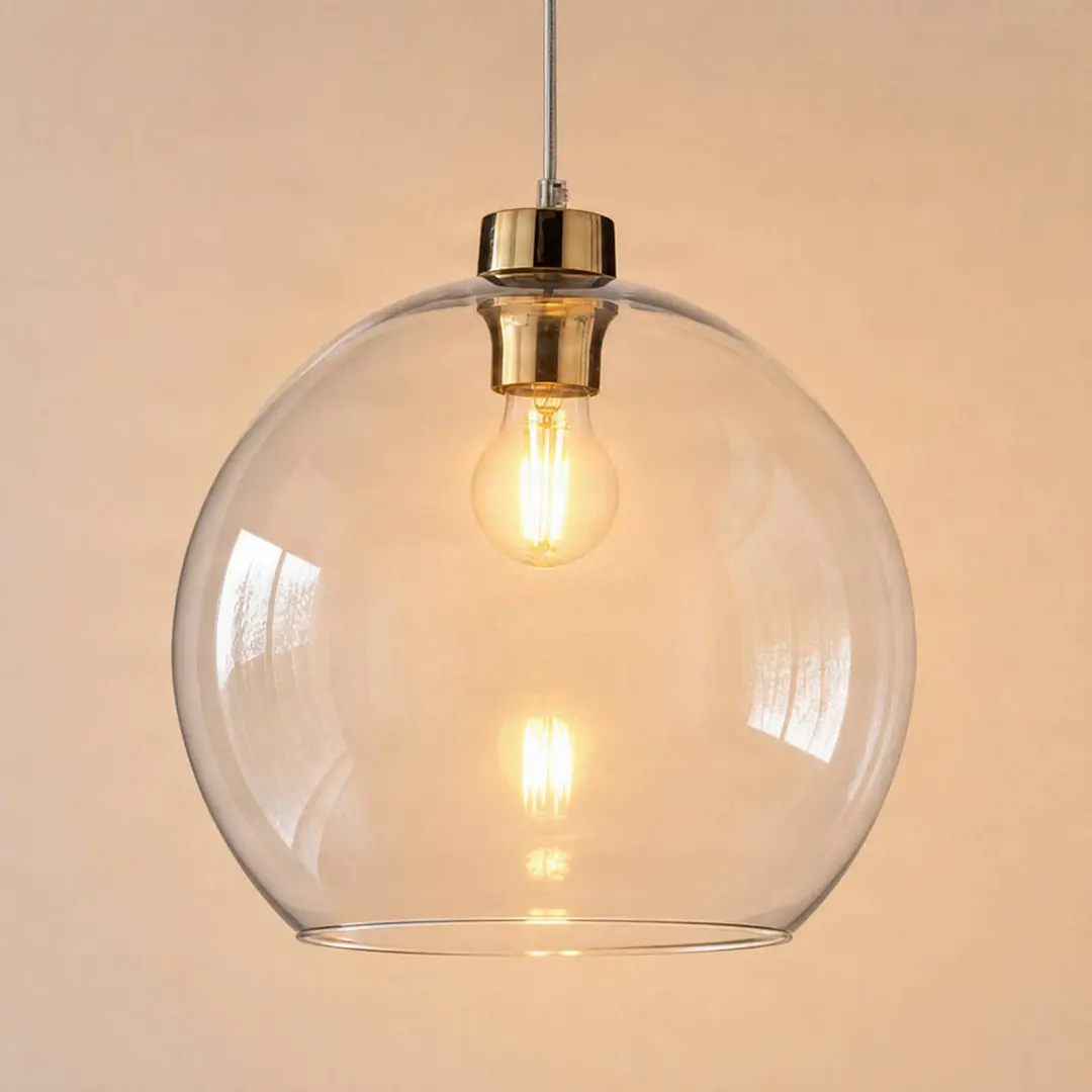 TK Lighting Hängeleuchte Cubus, transparent, Glas, Ø 30 cm, E27