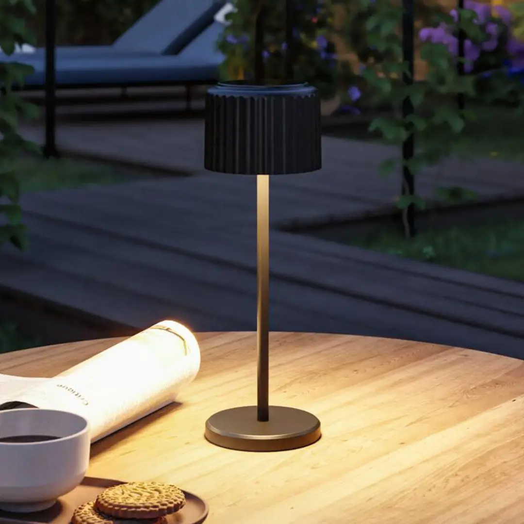 Paulmann LED-Solar-Tischlampe Else, schwarz, IP44 dim