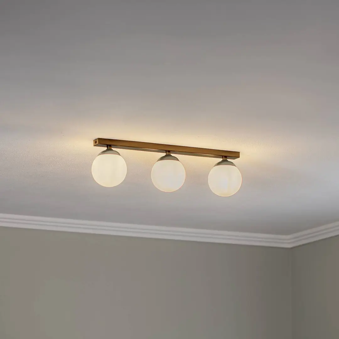 Argon Deckenlampe Fatis Opalglas/schwarz 3-flammig lang