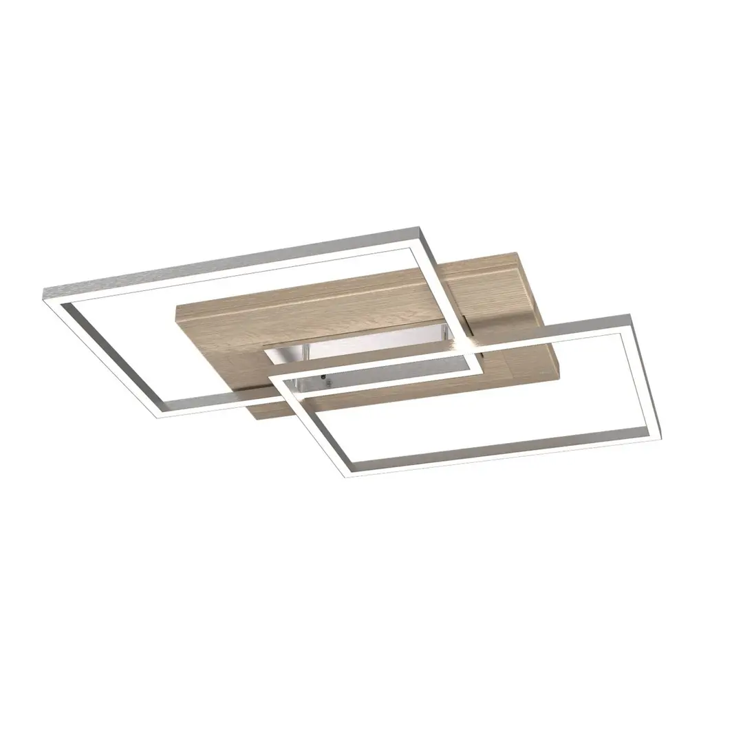 Elobra LED-Deckenleuchte Panama L, Eiche gekalkt