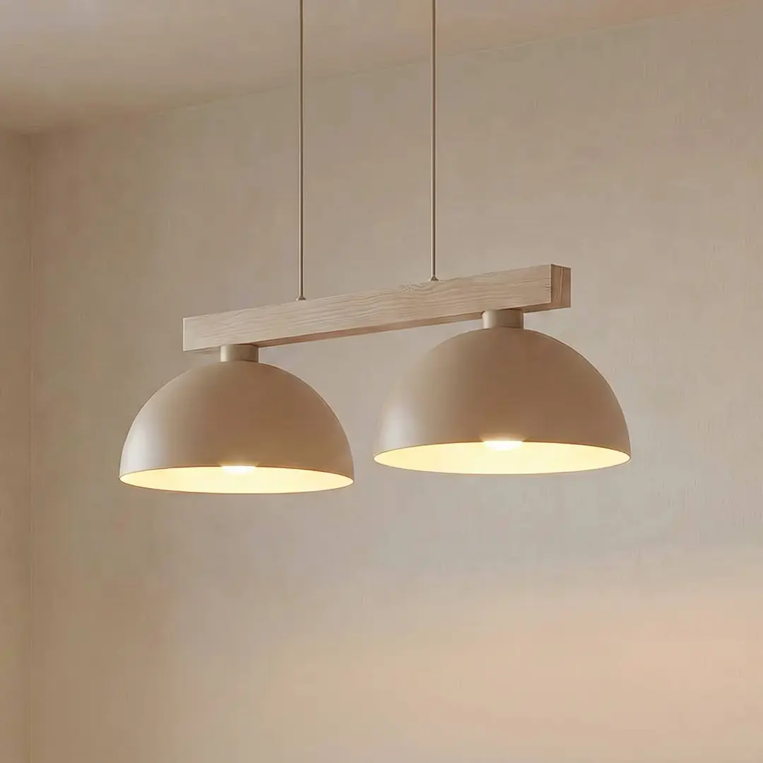 TK Lighting Hängeleuchte Oslo, sandfarben, 2-flammig, 83 cm lang, E27