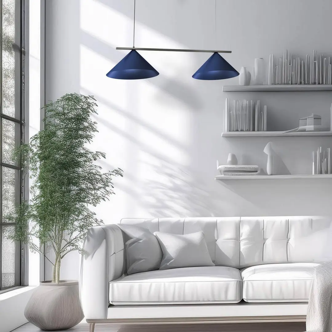 Eko-Light Hängeleuchte Capital, blau, 2-flammig, Ø 46 cm, GX53