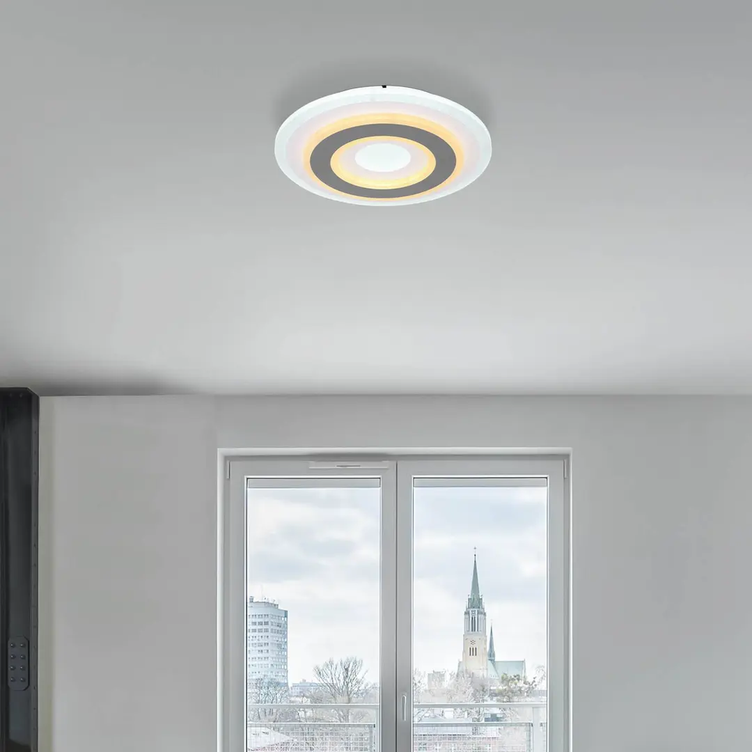 Globo LED-Deckenlampe Sabatino, Ø 30 cm, weiß/grau, CCT