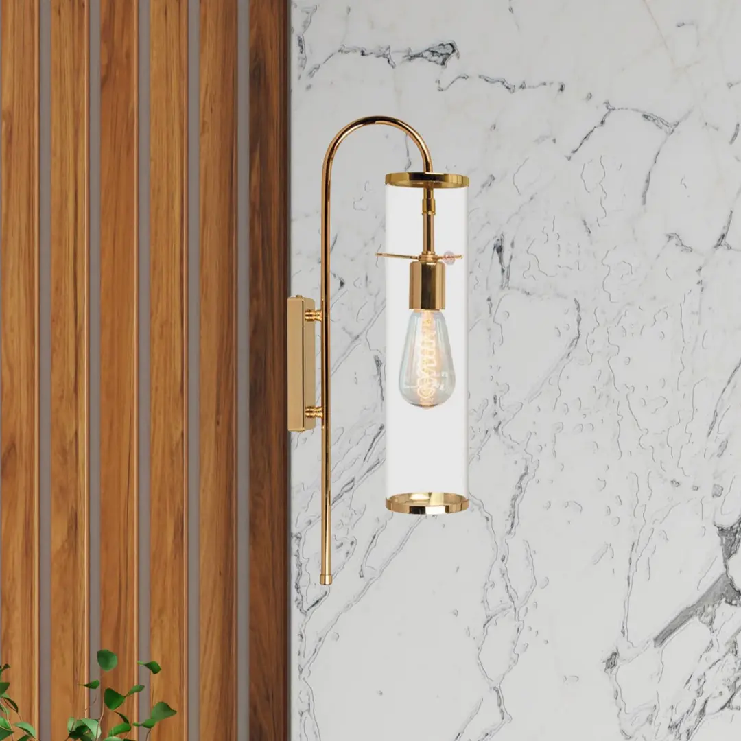 ROYALTECH Wandleuchte Leona, goldfarben, Höhe 57 cm, Metall, E27