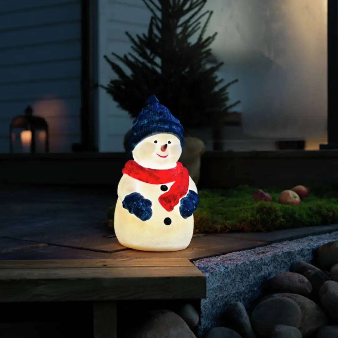 Konstsmide Christmas LED-Dekofigur Schneemann, warmweiß, IP44