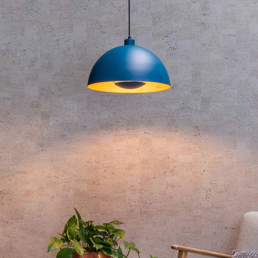 Lucide Hängeleuchte Siemon aus Stahl, Ø 40 cm, blau