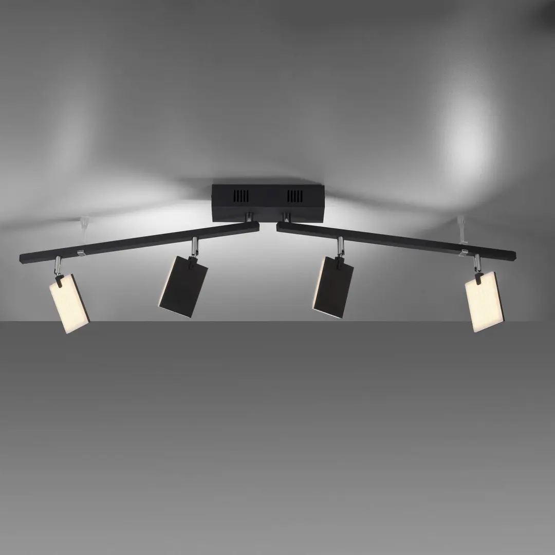Pure Deckenlampe PURE Mira, black pearl, 4-flg., Remote, CCT