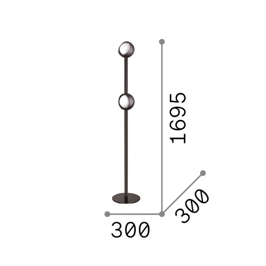 Ideal Lux LED-Stehlampe Bloom, Höhe 170 cm, messing, 2-flg.