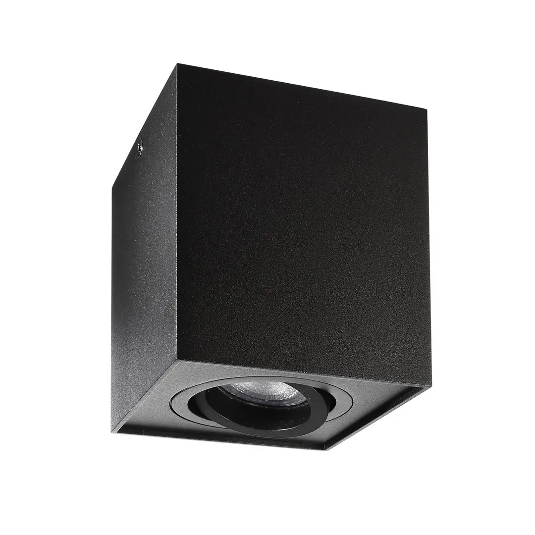 Deko-Light Deckenspot Bengala eckig, schwarz, Alu, GU10, schwenkbar