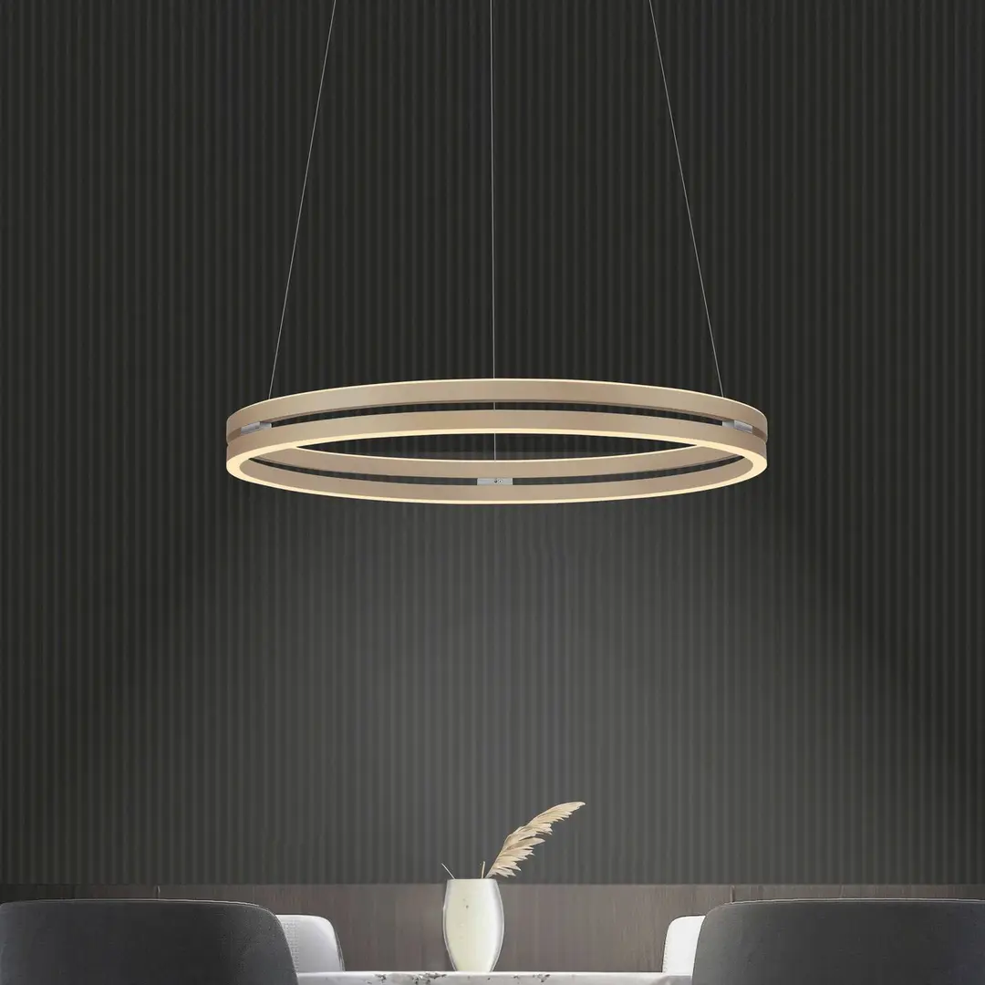 Pure LED-Hängeleuchte PURE E-Loop bronze, Ø 70 cm, Aluminium, CCT