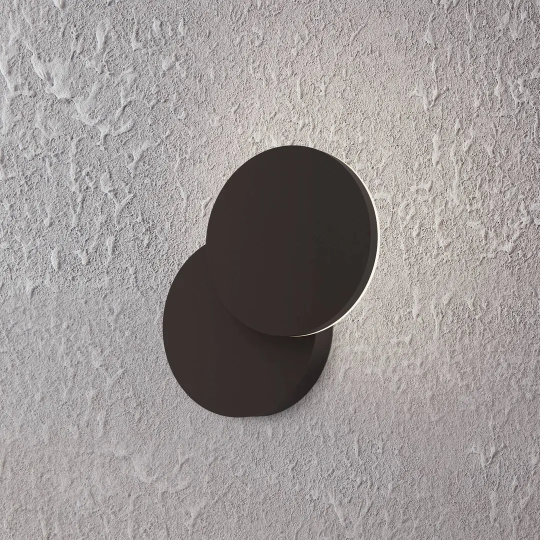 EGLO LED-Außenwandlampe Pedersano, schwarz, Ø 14 cm, Metall