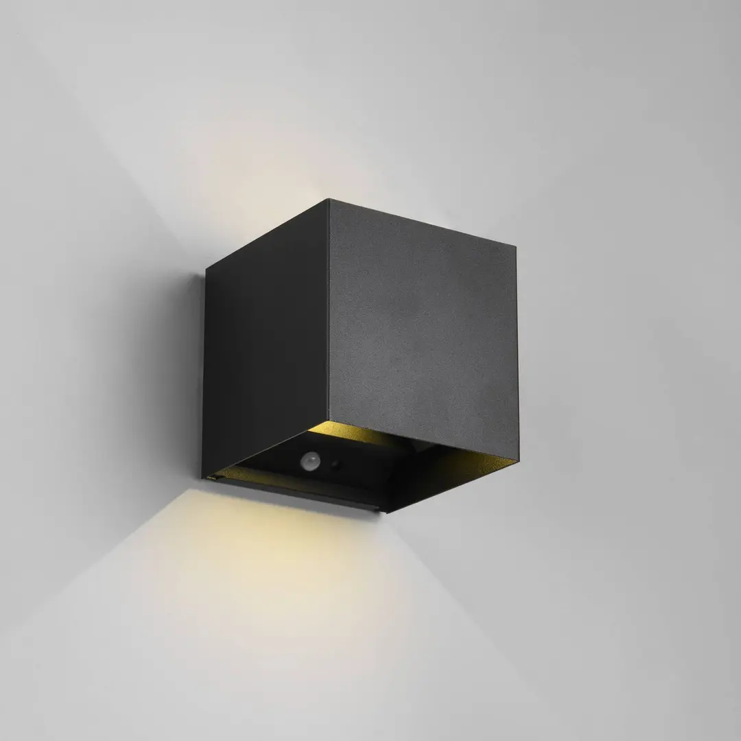 Reality Leuchten LED-Akku-Außenwandlampe Talent, schwarz, Breite 10 cm Sensor