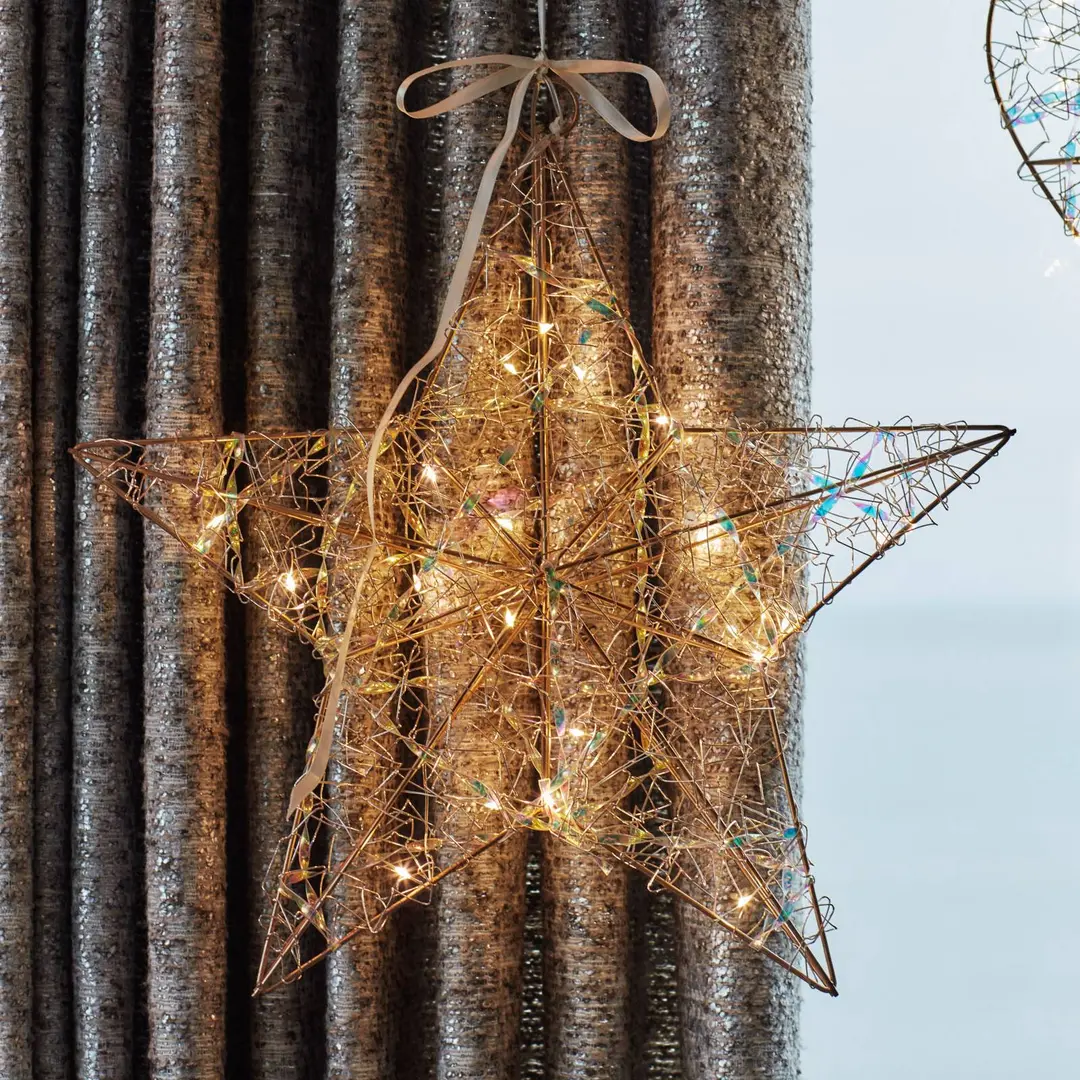 Sirius LED-Innendekoration Lily Star, gold, 40 x 40 cm, Batterie