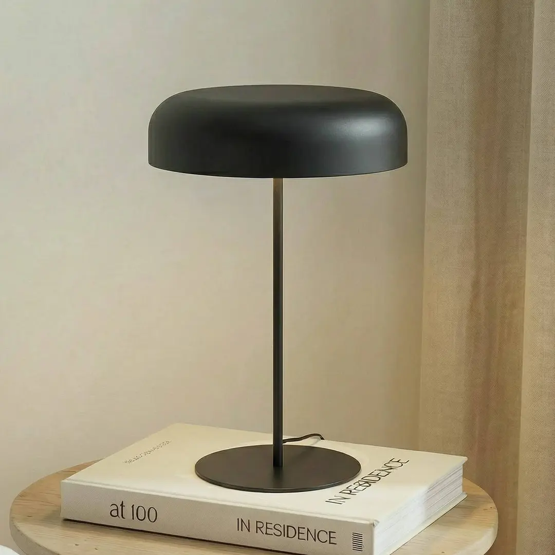 Lindby Tischleuchte Edion, schwarz, Metall, 45 cm