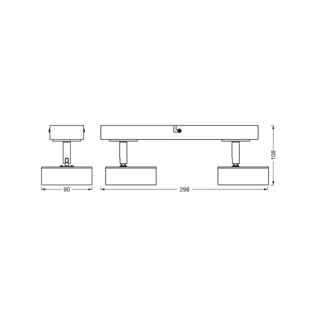 OSRAM LED-Deckenstrahler PLUTO, schwarz, 2 Spots, 3.000 K