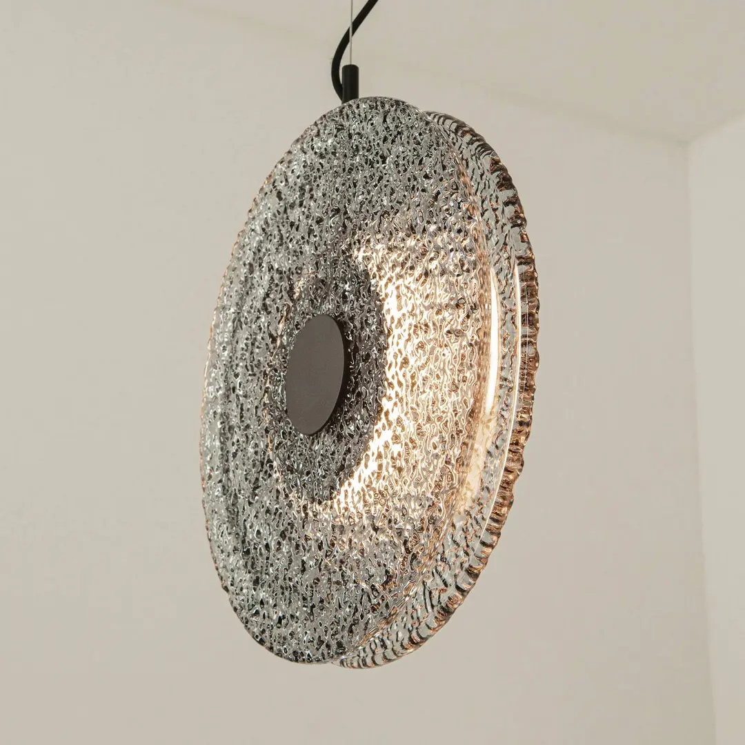 Zambelis LED-Hängeleuchte 23072, rauchgrau, Glas, Ø 28 cm, 3.000 K